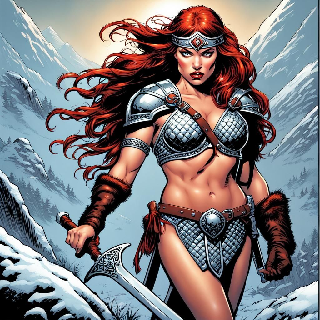 Red Sonja Comic Book Art Illustration