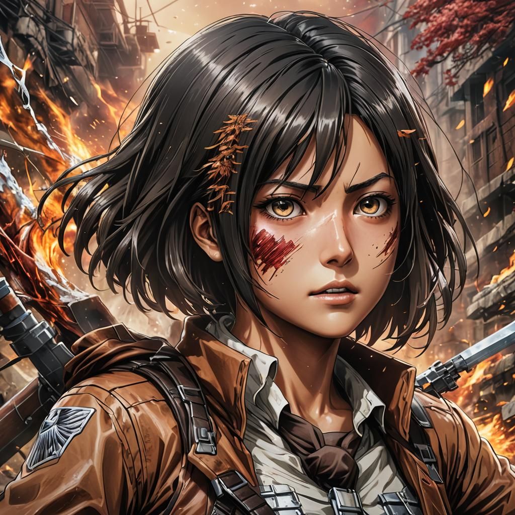 Mikasa Ackerman Hyperrealistic Portrait