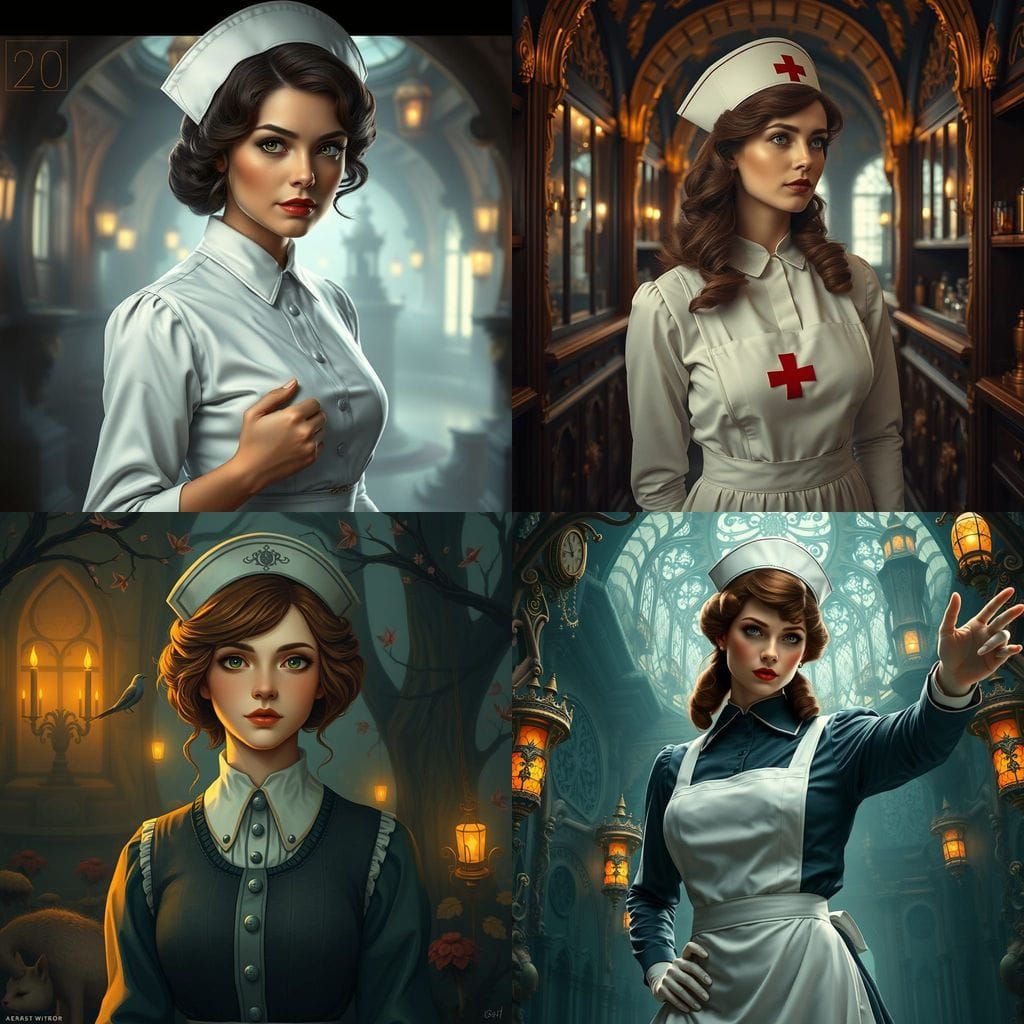 English Nurse in Fantastical 1910s Setting