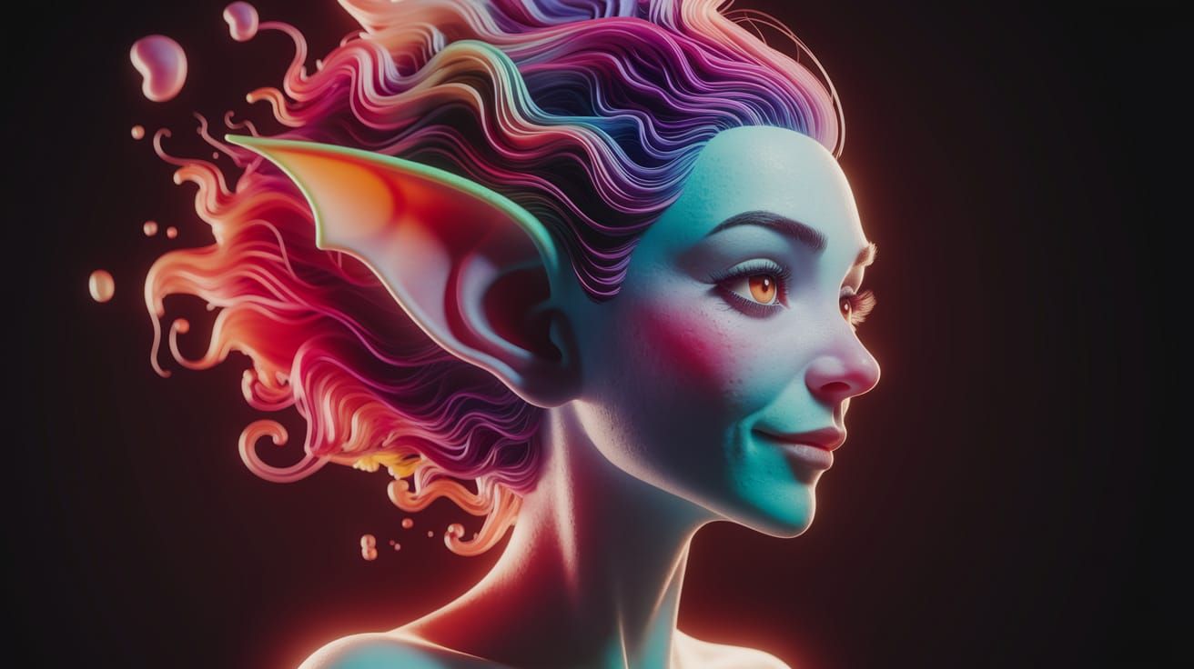 Book Goblin Profile in Illustrative 3D Render Style