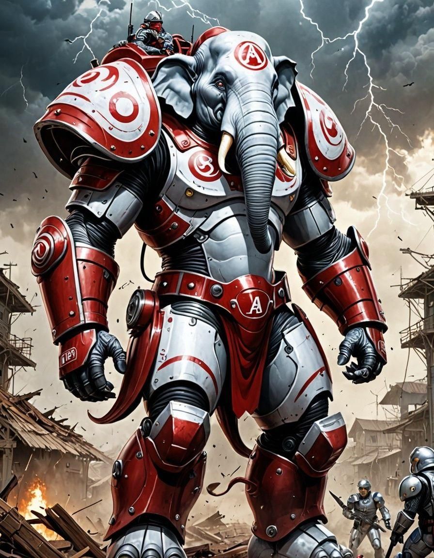 Armored Elephant Warrior in Tornado Comic Book