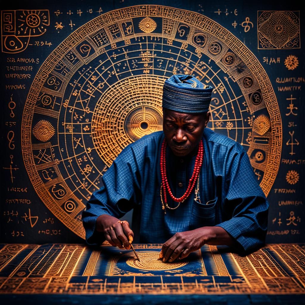 Mystical Adinkra Weaver Infused with Quantum Physics