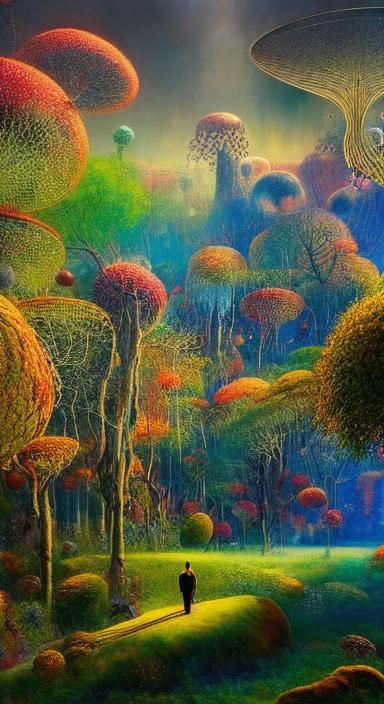 Surreal Simulation: Floating Through a Glass Forest