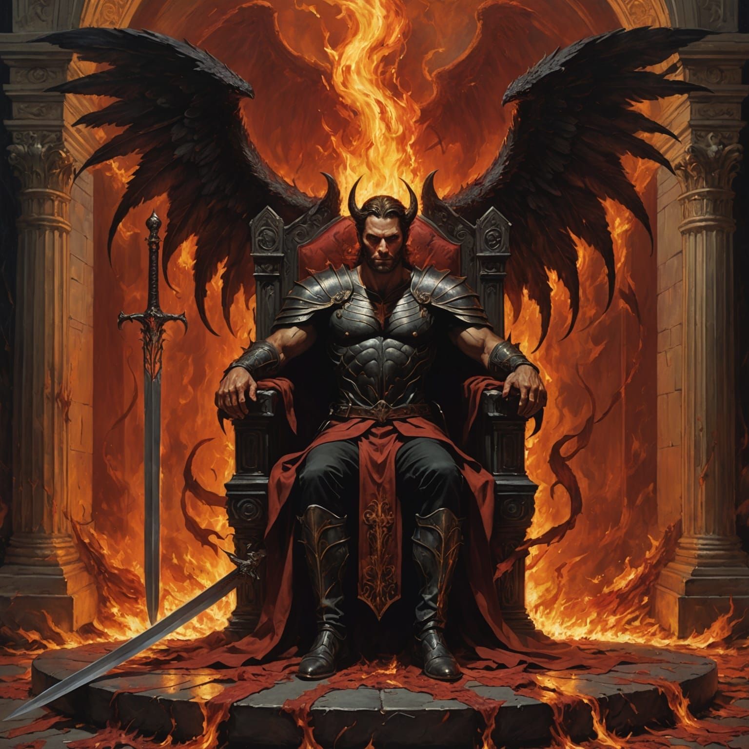 Lucifer on a Throne of Fire