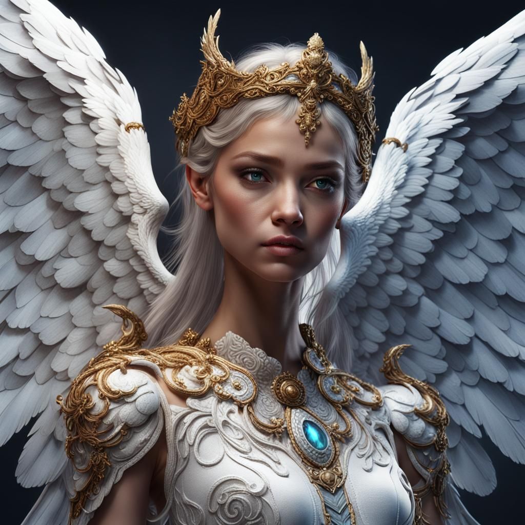 Detailed Angel Portrait in Fantasy Concept Art