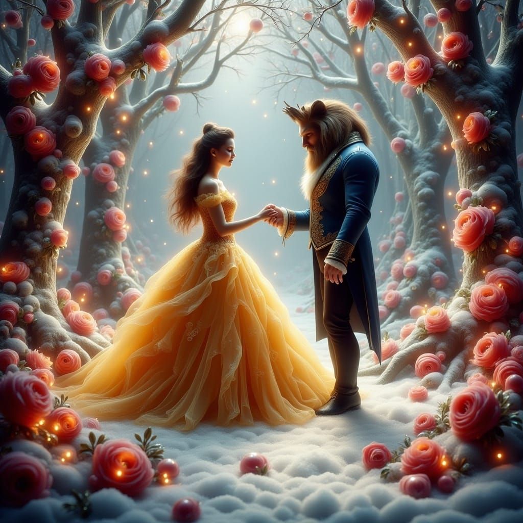 Belle and Beast Waltz in Winter Wonderland