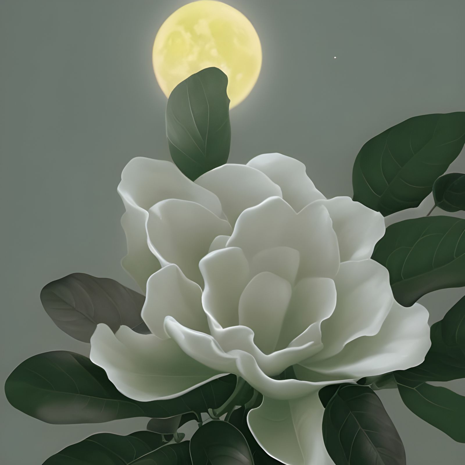 Gardenia with moon visor