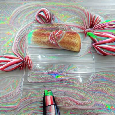 Holographic Bread Pencil Candy Cane in 3D