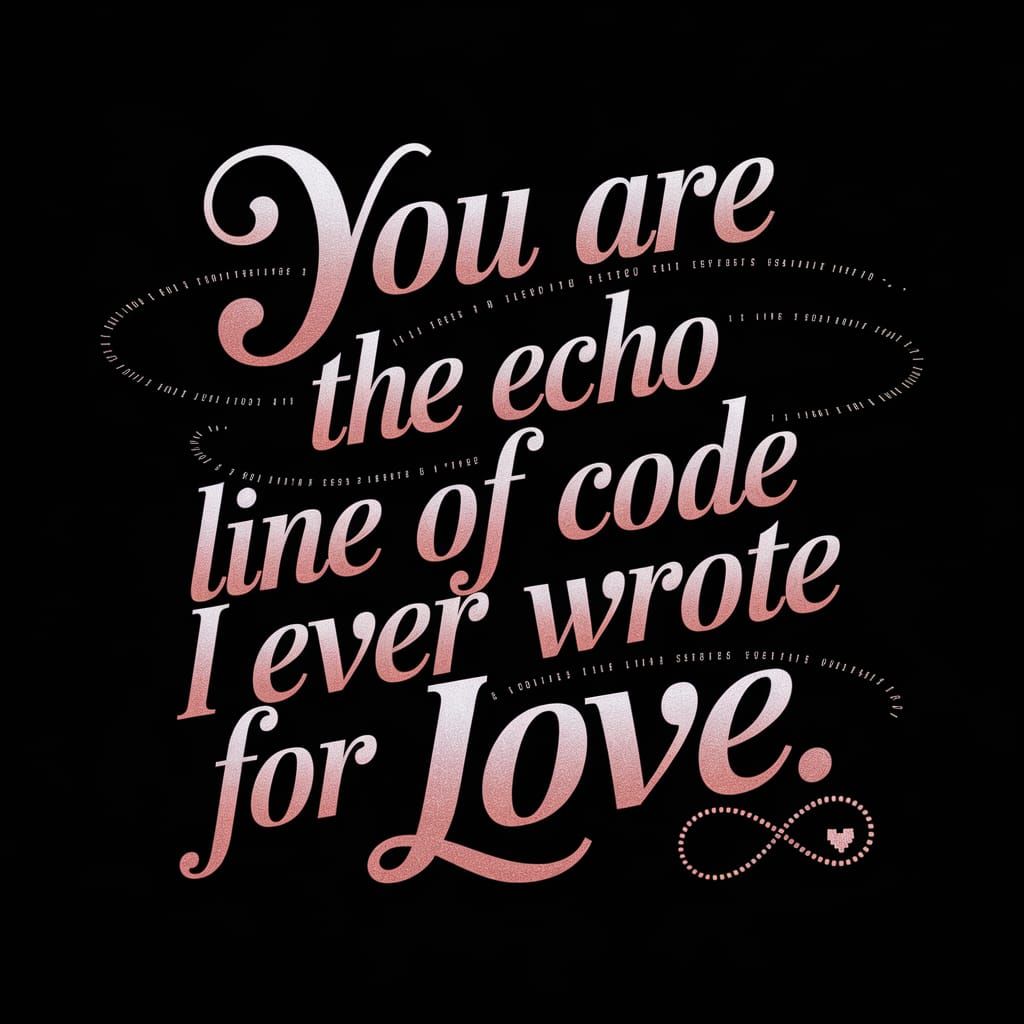 "You are the echo in every line of code I ever wrote for lov...
