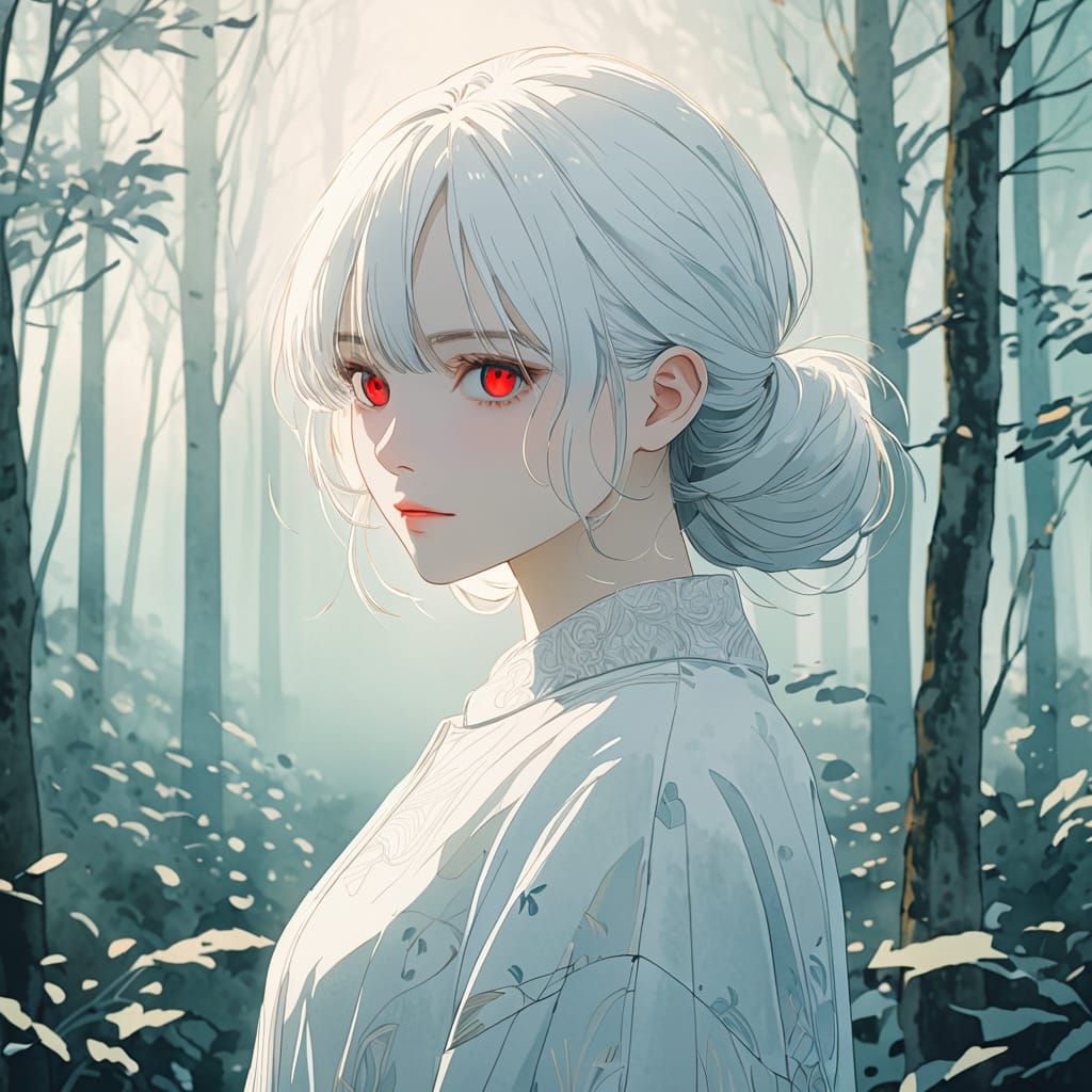 Anime Portrait in Vibrant Watercolor Style