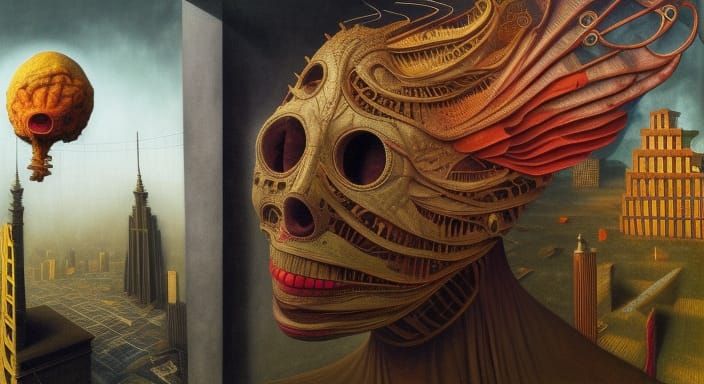 The Sorrow Man: Surreal Oil Painting