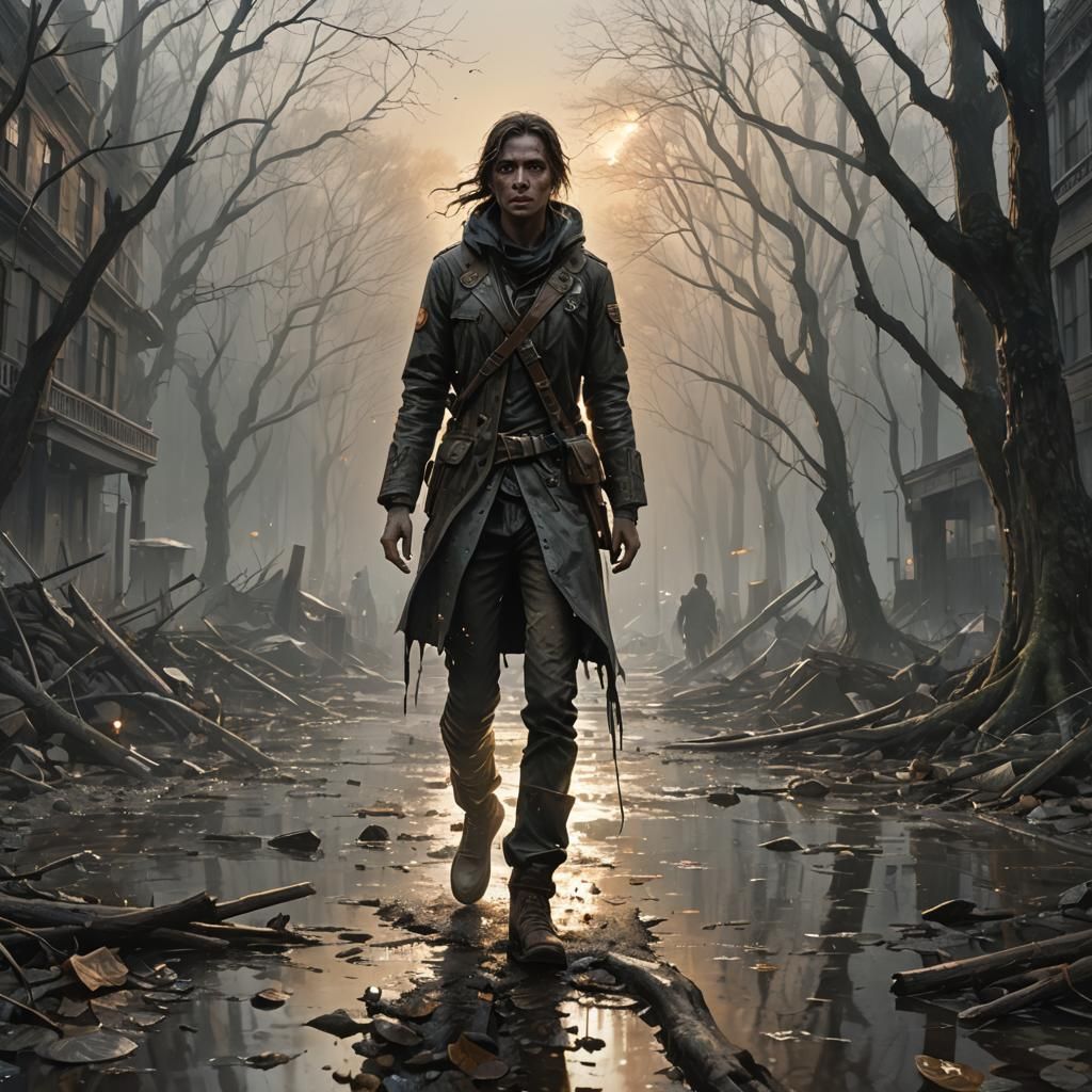 Dramatic Hyperrealistic Portrait with Colorful Background