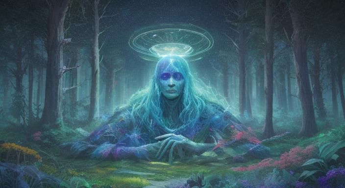 Mystical Forest with Folklore Creatures