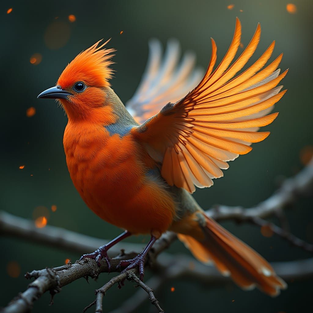 Golden Phoenix Guarding a Frozen Egg