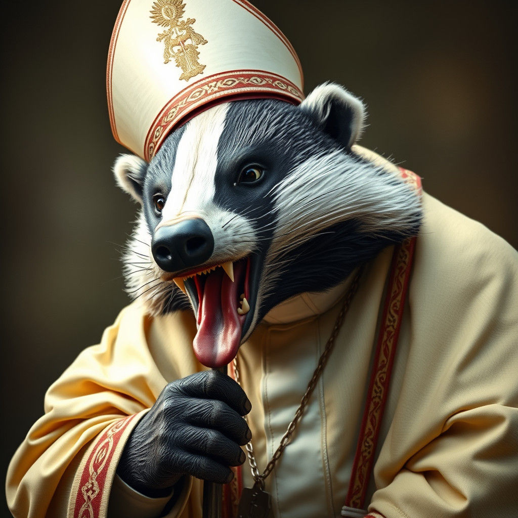 The Pope as a Furious Badger: AI Rendition