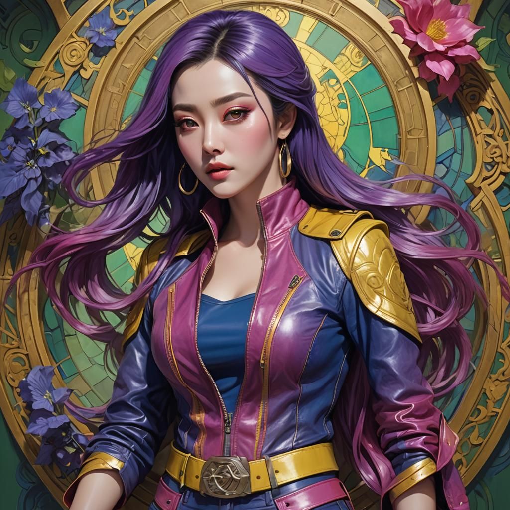 Blink X-Men Portrait in Art Nouveau Style