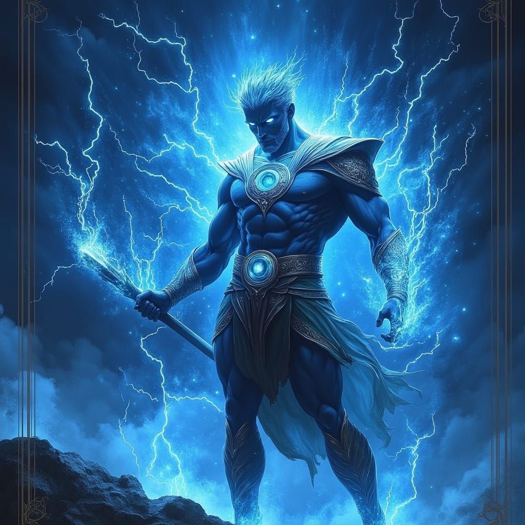 Greek God Zeus in Dark Magic Art