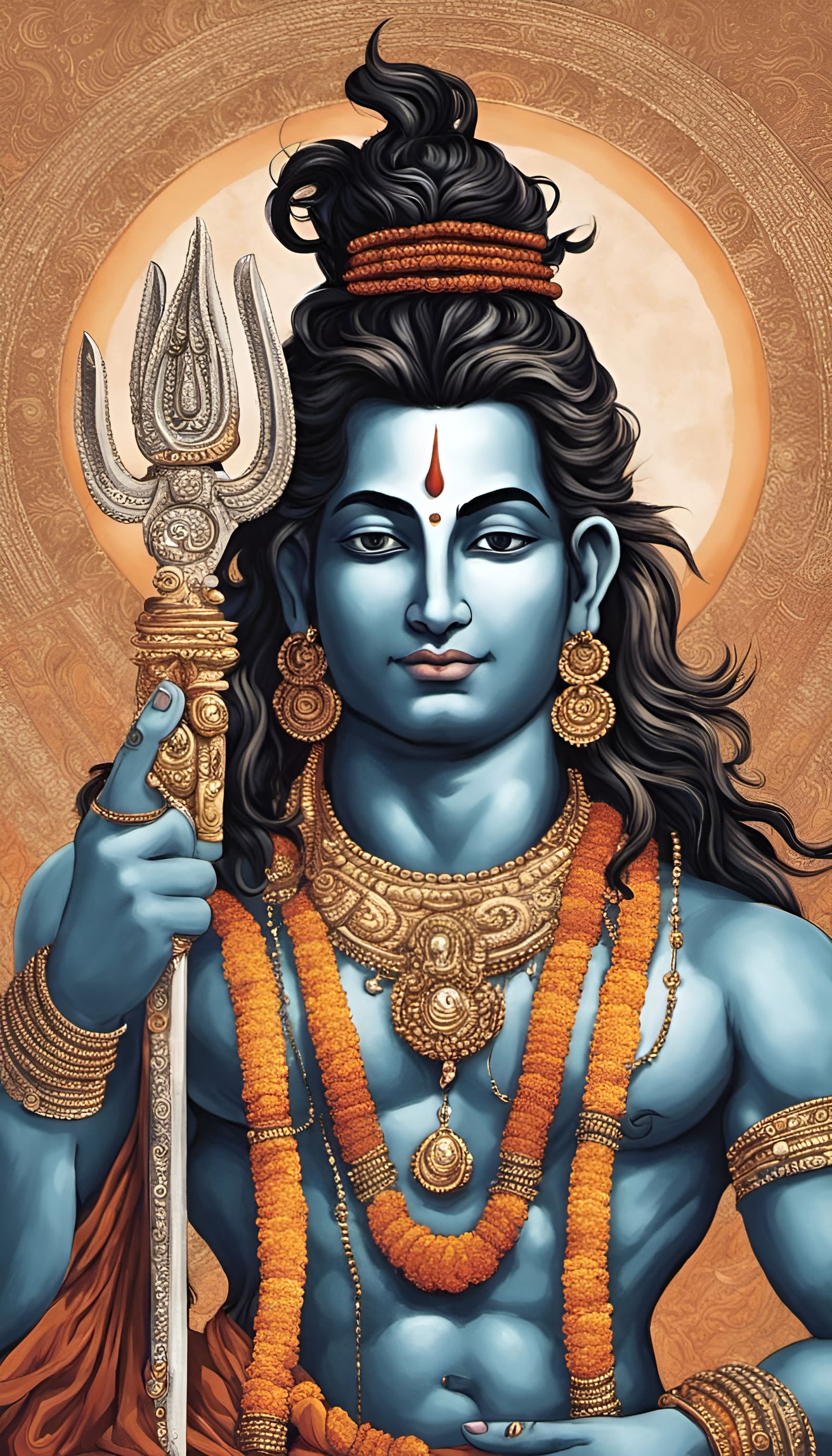Modern Lord Shiva Portrait in Hyperrealistic Style