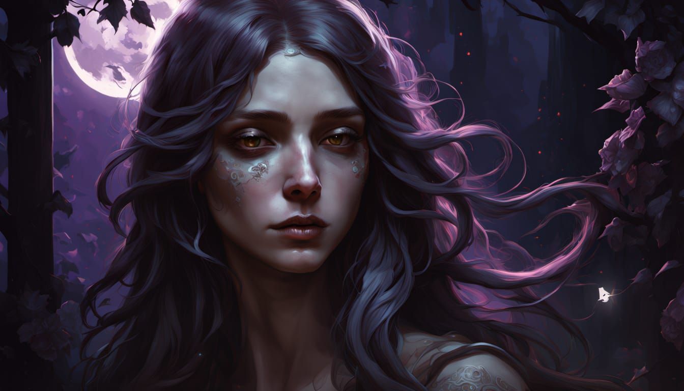 Sorrowful Woman in Dark Fantasy Splash Screen Art