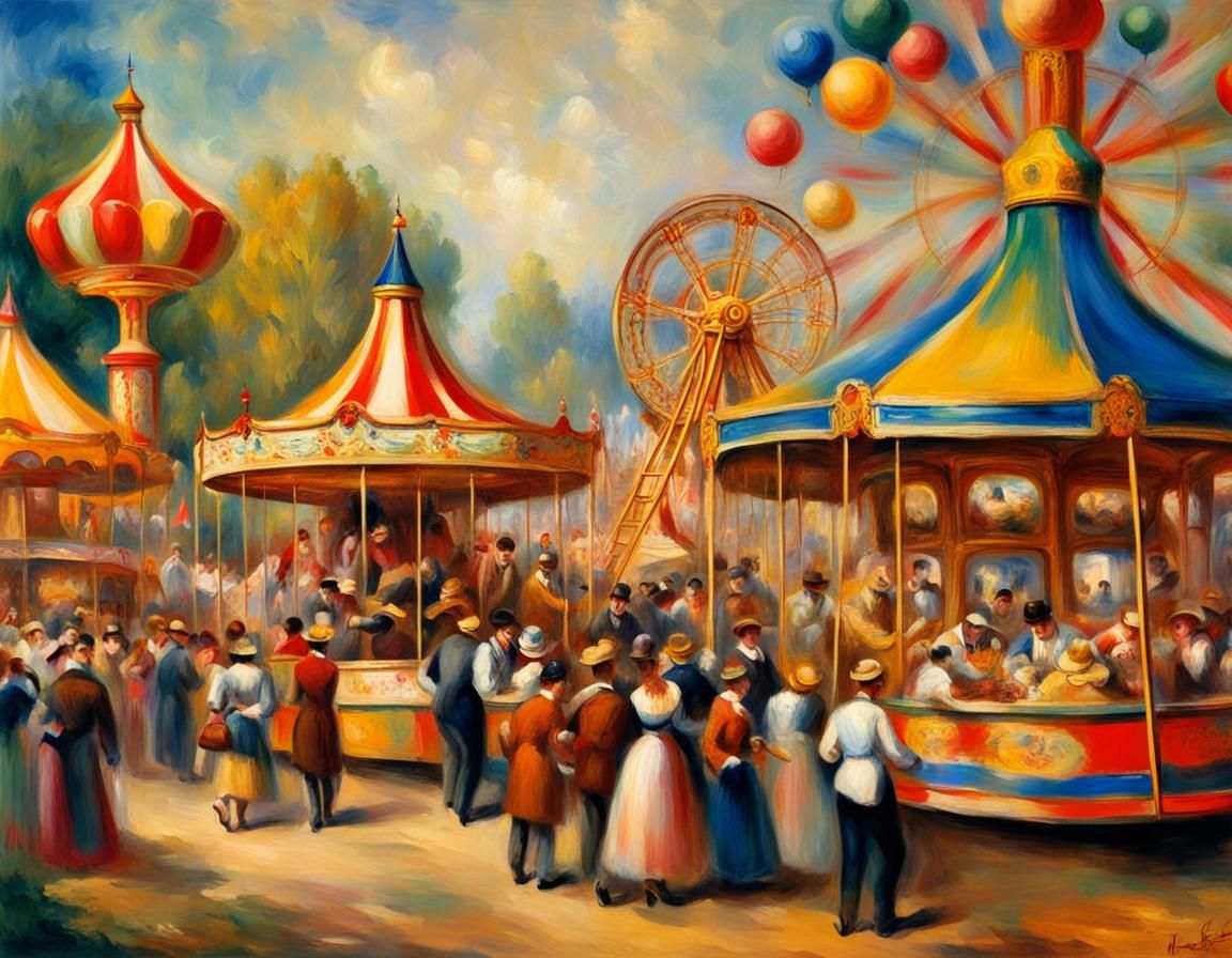 Renoir-style 19th Century Fun Fair