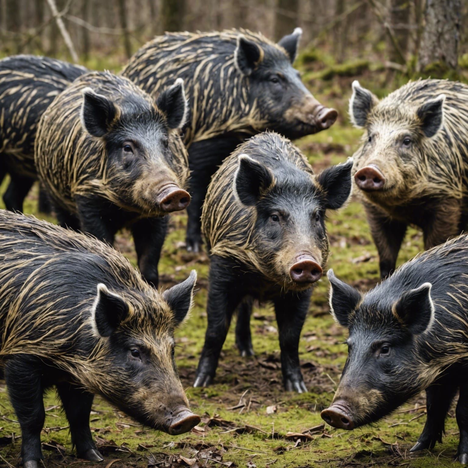Multichromatic Square-Headed Boars in a Strange Pack