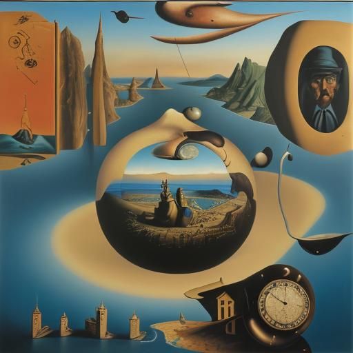 Orwellian Dystopia: Surrealism in an Oil Painting