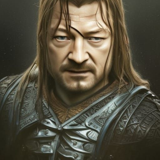 Detailed Portrait of Boromir in Digital Art Style
