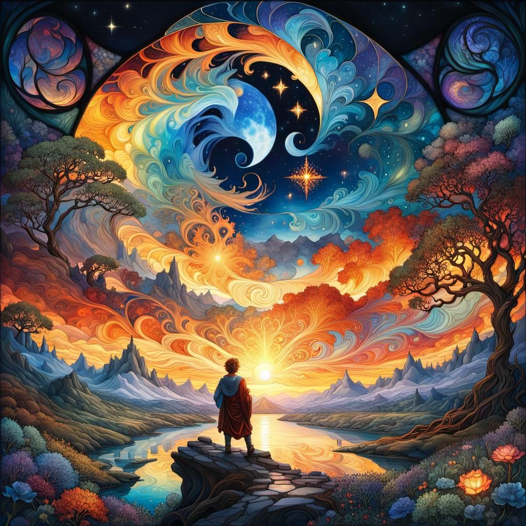 peaceful swirly twilight sky