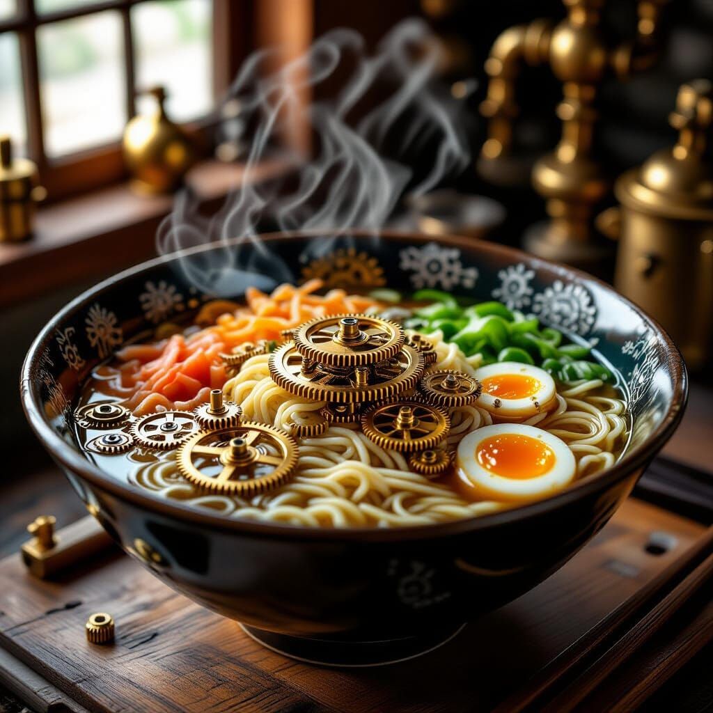 Steampunk Ramen: Clockwork Gears and Spring Noodles