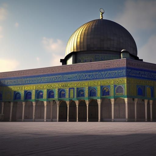 Al-Aqsa Mosque Palestine: Detailed Matte Painting