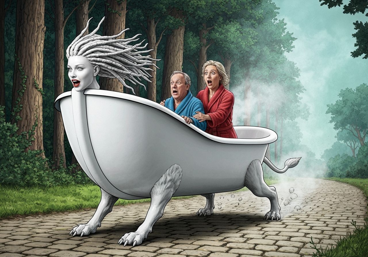 Enamel Bathtub Drakkar Runs Through Magic Forest