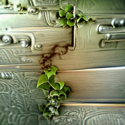 Ivy Overgrown on a Dusty Wardrobe