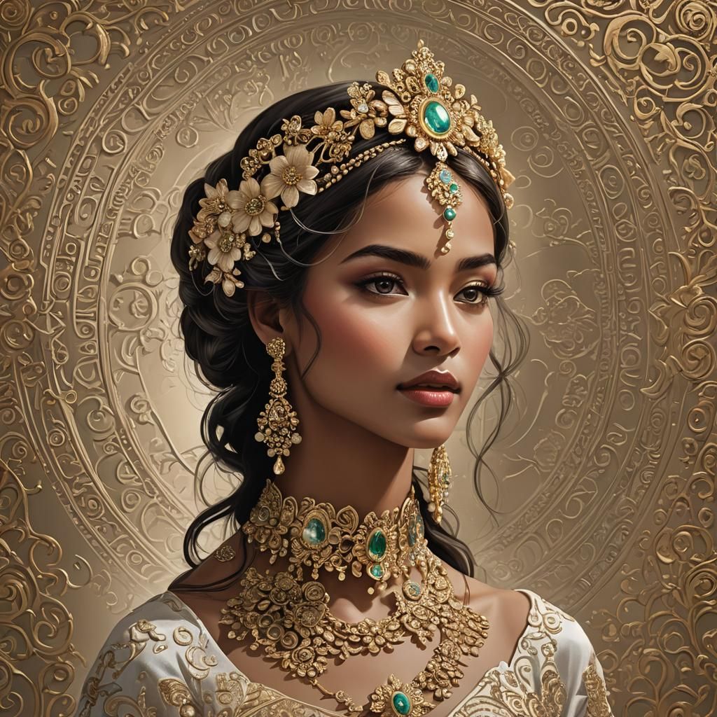 Elegant Carioca Model in Flowing Dress