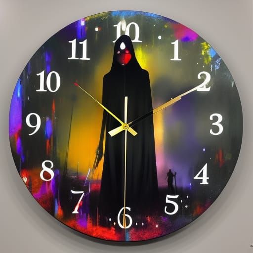 Grim Reaper in Moonlit Landscape, Speedpaint Style