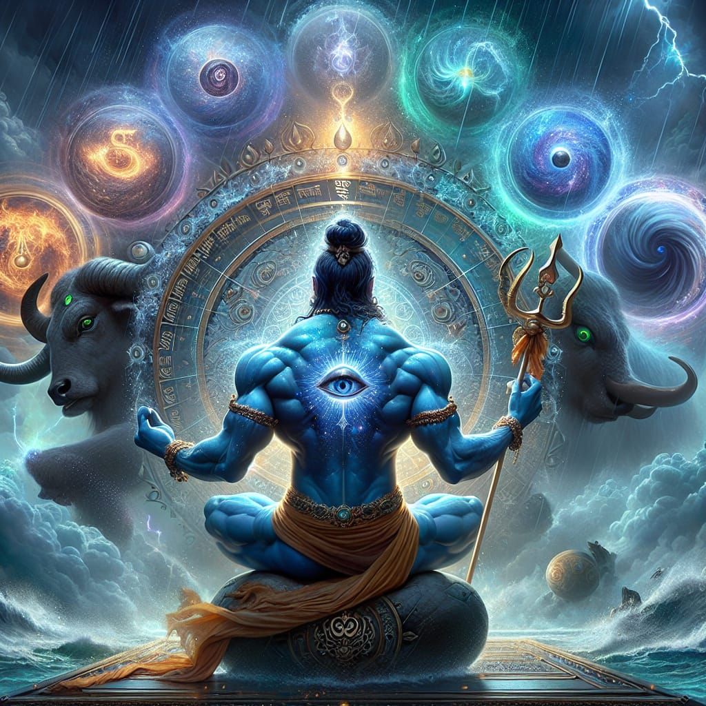 Lord Shiva Deity in Digital Matte Painting