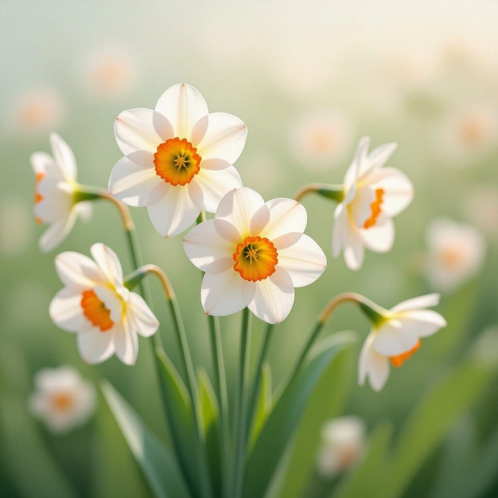 Narcissus Tulips in Pastel Hues