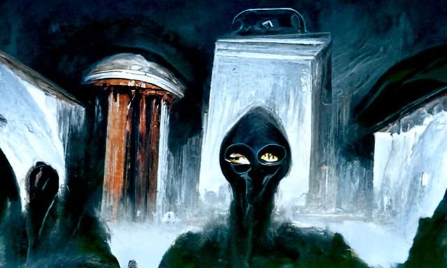 Paranoid Secret Society in Oil Painting Style