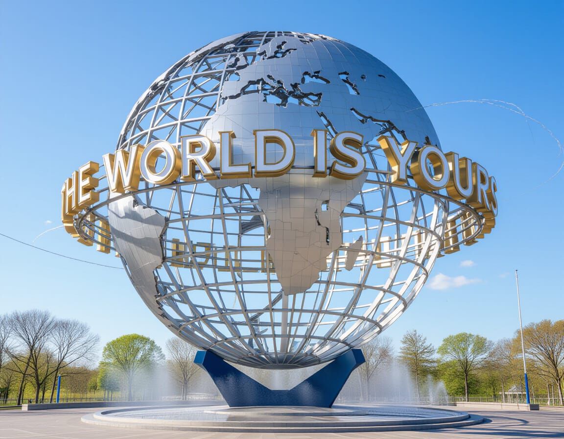 The Unisphere, statue of Earth at Flushing Meadows Corona Pa...