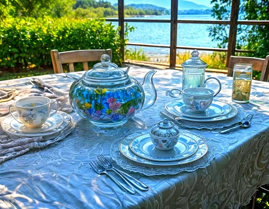 Whimsical Summer Oasis in a Glass Teapot