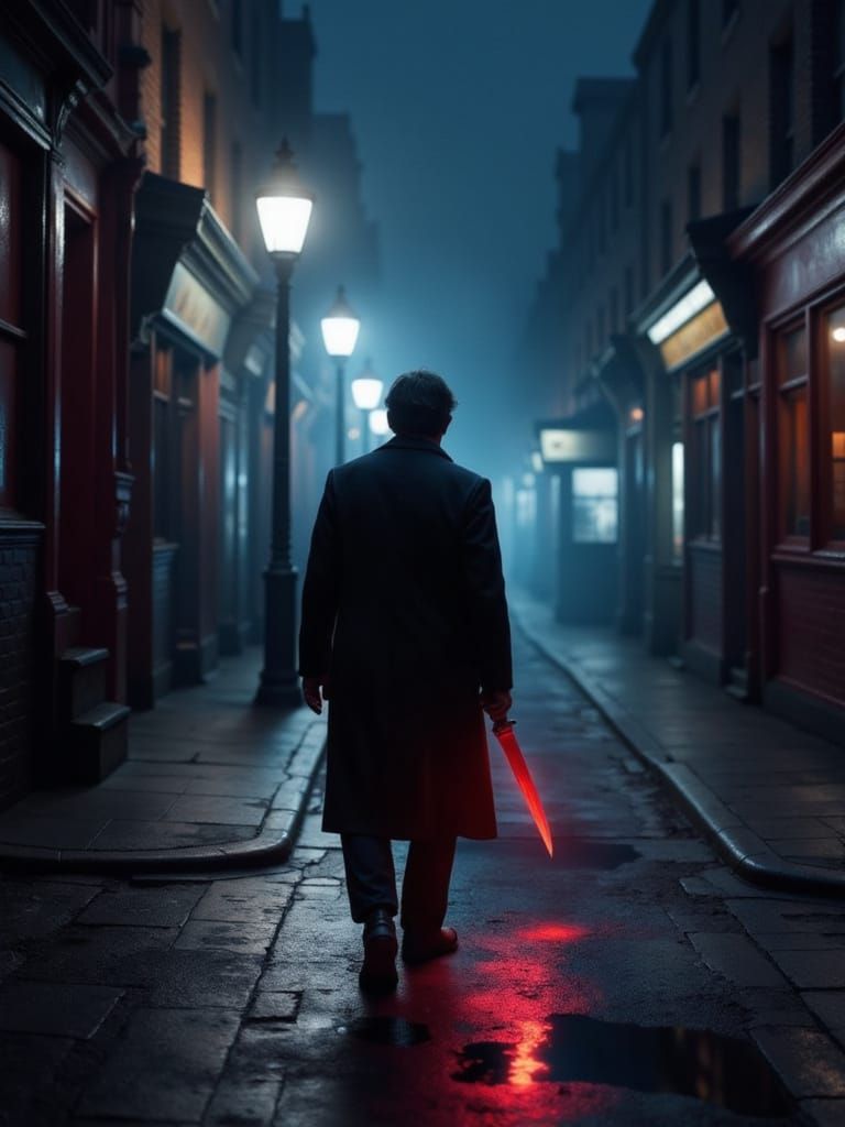 Jack The Ripper In Dark London Street