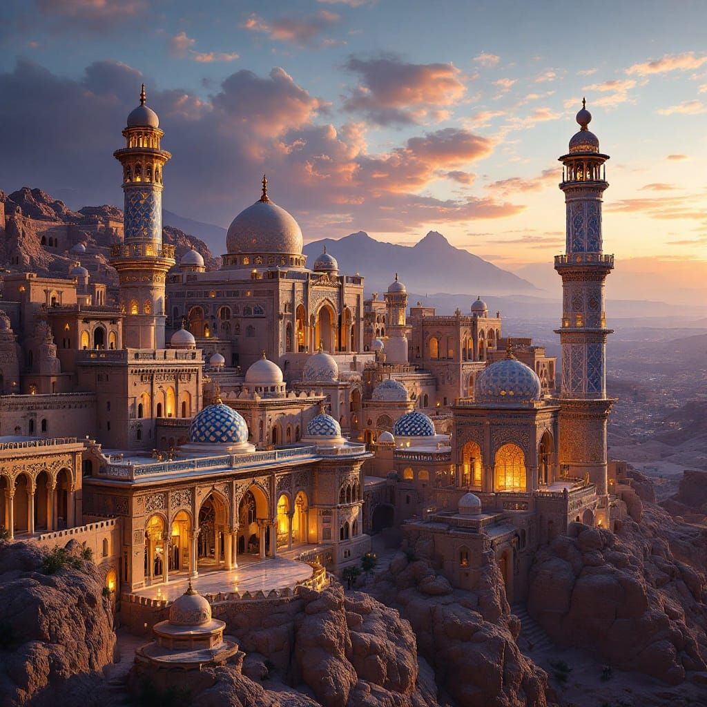 Magical Arabian Architecture at Sunset