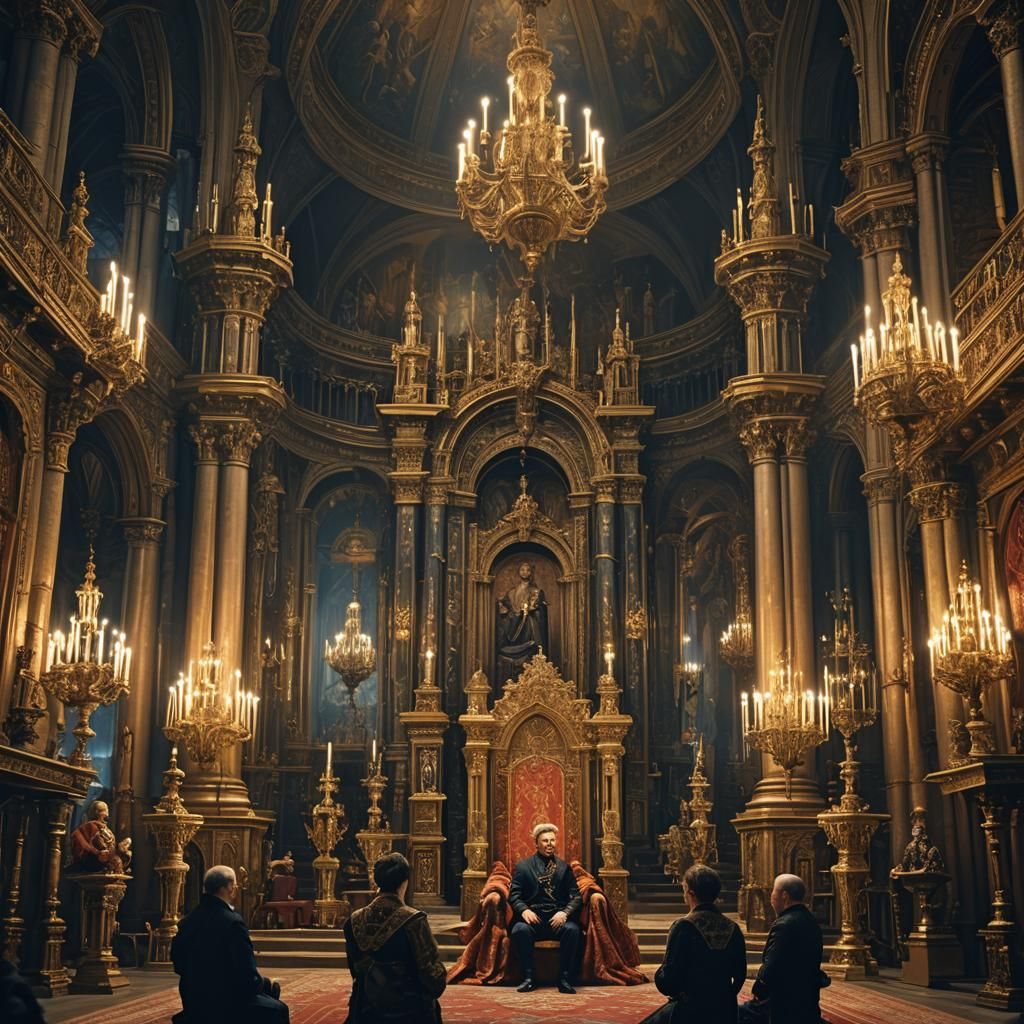 Ornate Cathedral Scene in Digital Matte Painting