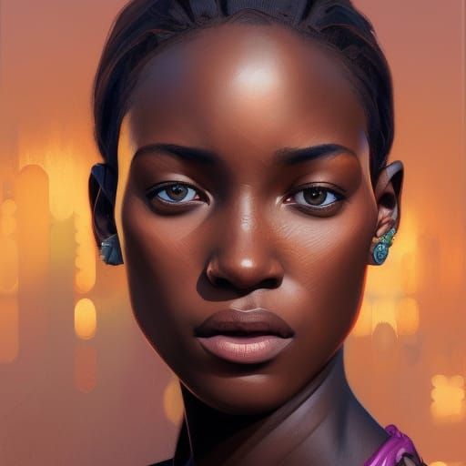 Detailed African Portrait in Hyperdetailed Digital Art Style