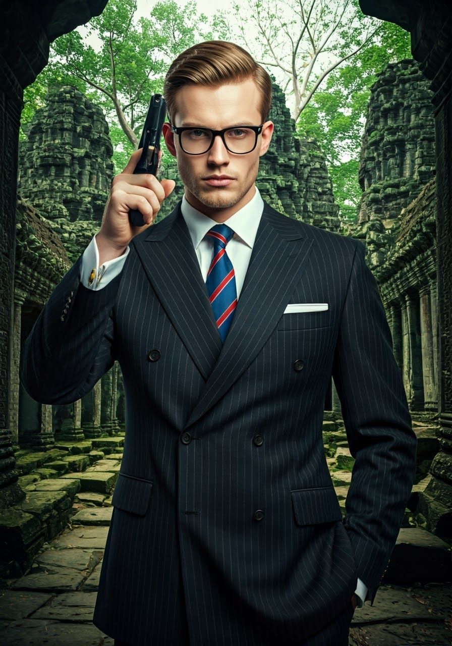 Epic Secret Agent Amidst Ancient Khmer Ruins