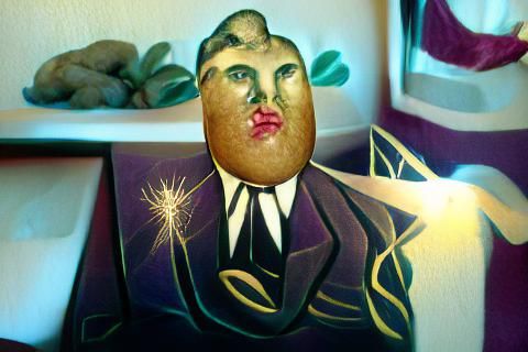 Potato Spirit in Childlike Art Deco Style