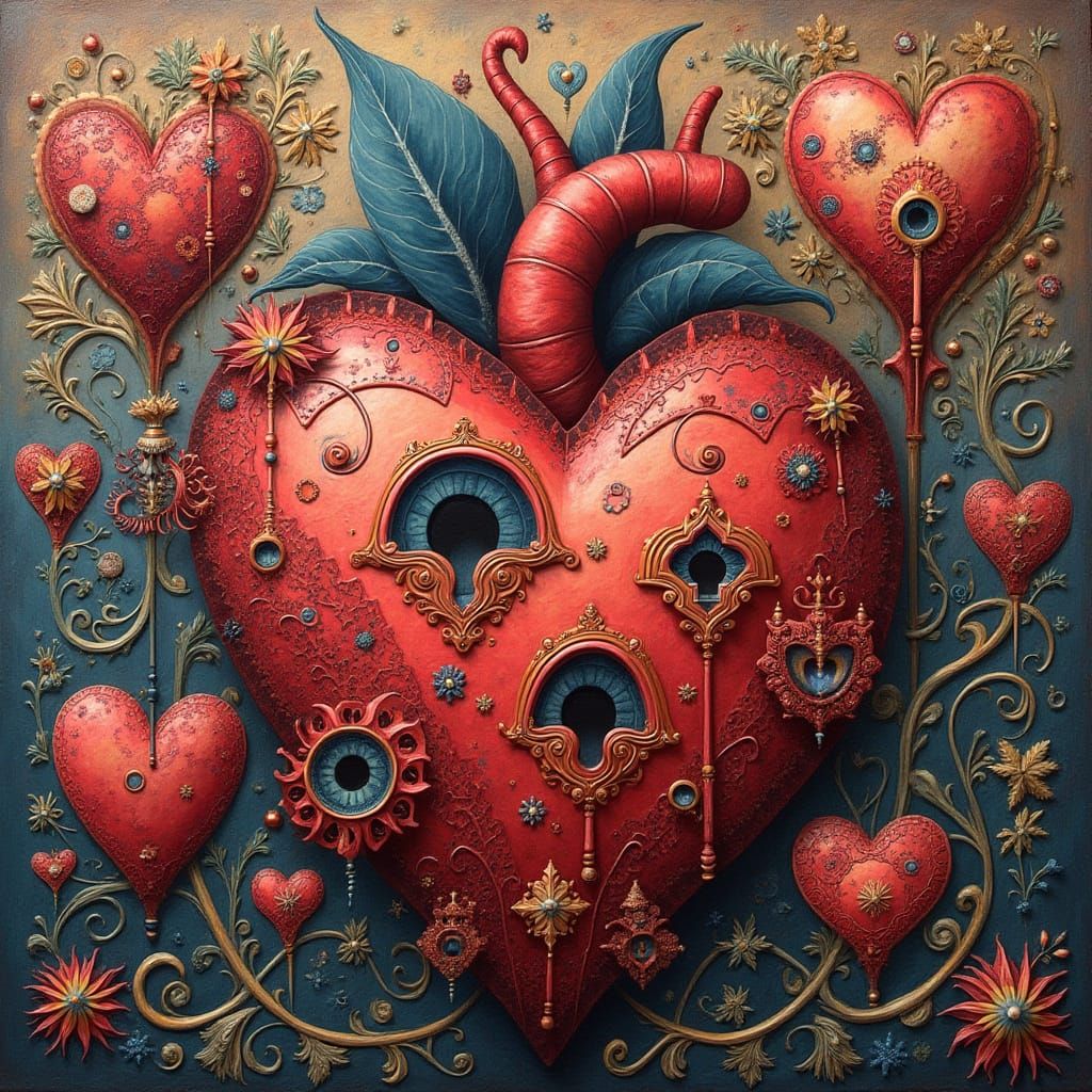 Whimsical Fantasy Town of Intricately Interconnected Hearts