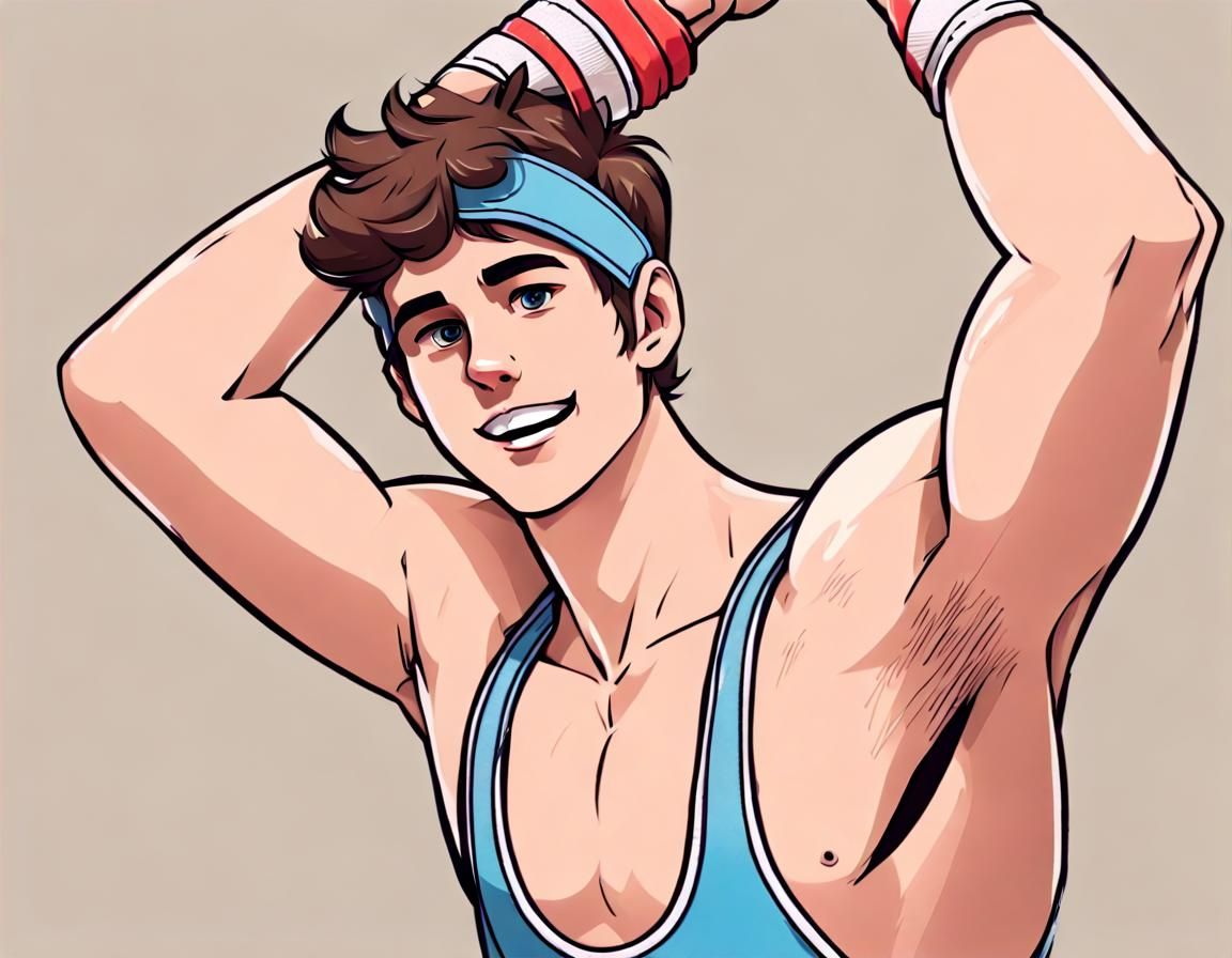 Young Frat Bro in Wrestling Singlet