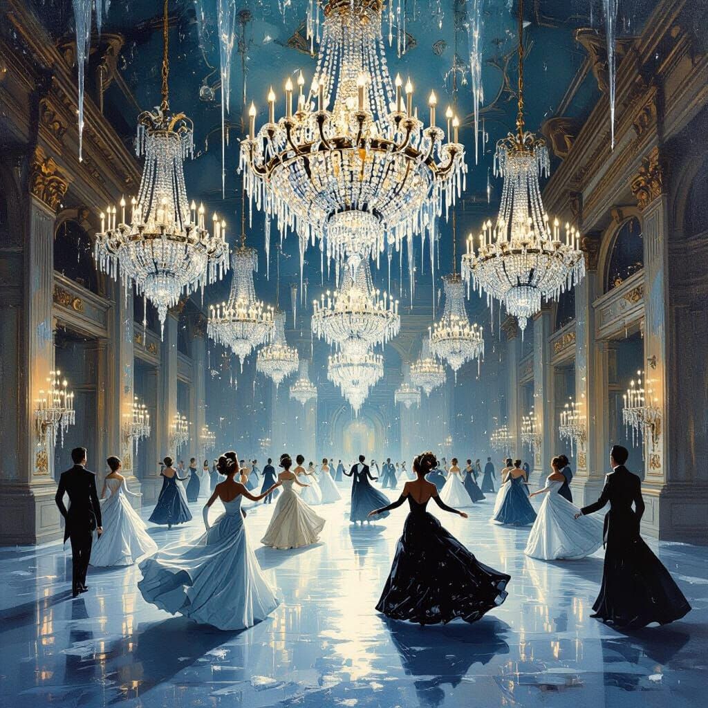 Frozen Ballroom in Salvador Dalí Surrealist Style