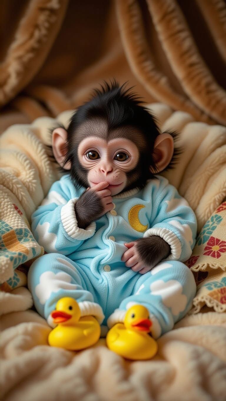 Baby Monkey Ready for Bed