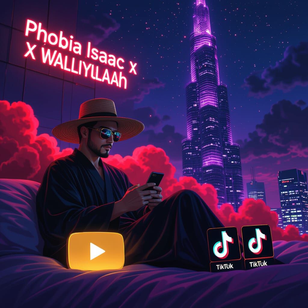 Man in Akatsuki Robe with Straw Hat and Sunglasses on Bed